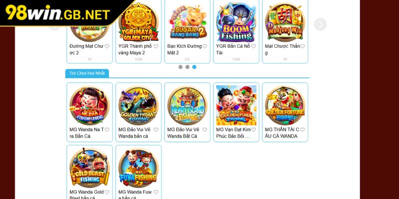 Sảnh MG 98win – Điểm Đến Lý Tưởng Cho Người Đam Mê Bắn Cá 3 Hàng loạt tựa game hấp dẫn